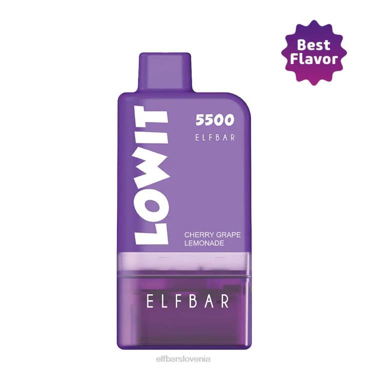 ELFBAR vnaprej napolnjen komplet lowit 5500 2% limonada iz češnje in grozdja strok limonade iz češnje in grozdja + vijolična baterija 80DD6135
