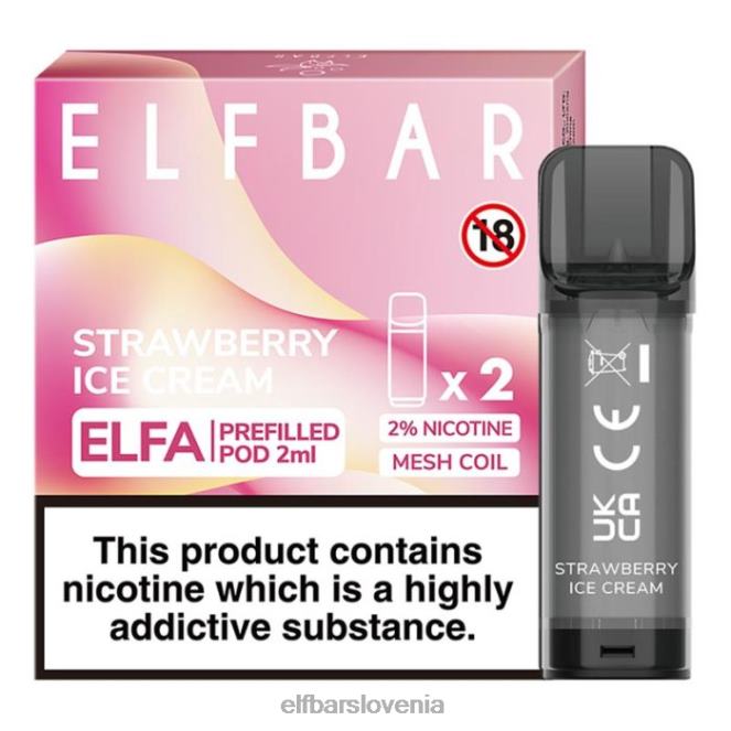 elfbar elfa napolnjena kapsula - 2 ml - 20 mg (2 paketa) 42VJN115 jagodni sladoled