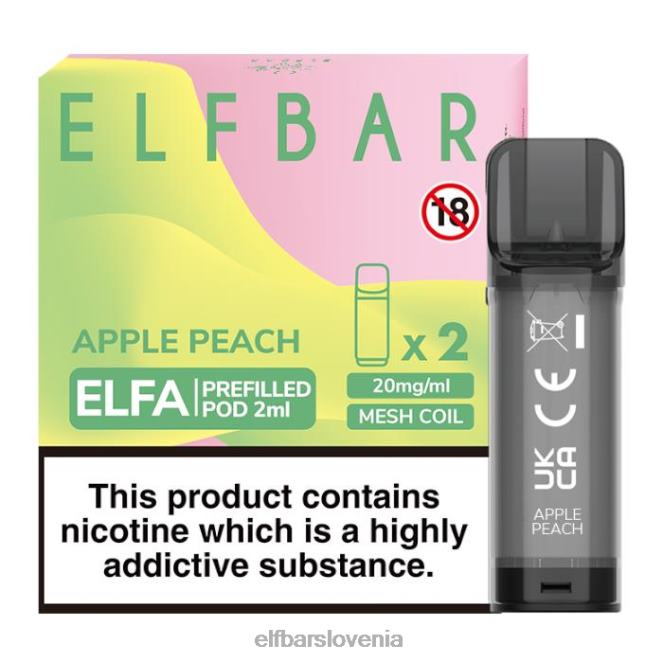 elfbar elfa napolnjena kapsula - 2 ml - 20 mg (2 paketa) 42VJN116 jabolko breskev