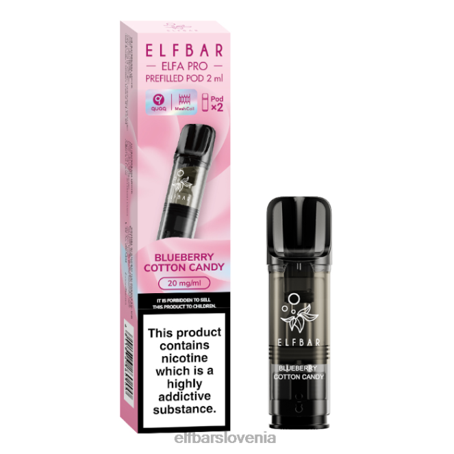 elfbar elfa pro napolnjeni stroki - 20 mg - 2pk 42VJN97 borovničev oblak