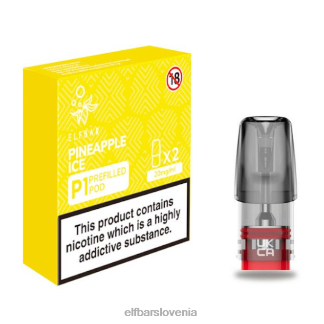elfbar mate 500 p1 napolnjeni stroki - 20 mg (2 paketa) ananasov led 42VJN151