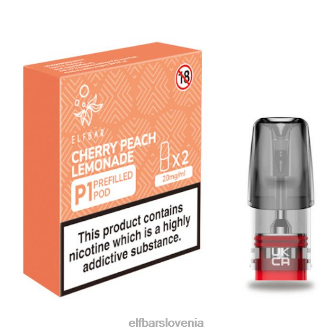 elfbar mate 500 p1 napolnjeni stroki - 20 mg (2 paketa) češnja breskev limonada 42VJN164