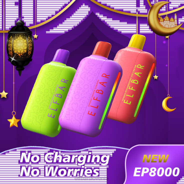 ELFBAR Vape za enkratno uporabo new ep8000 puffs grozdna češnja 80DD657