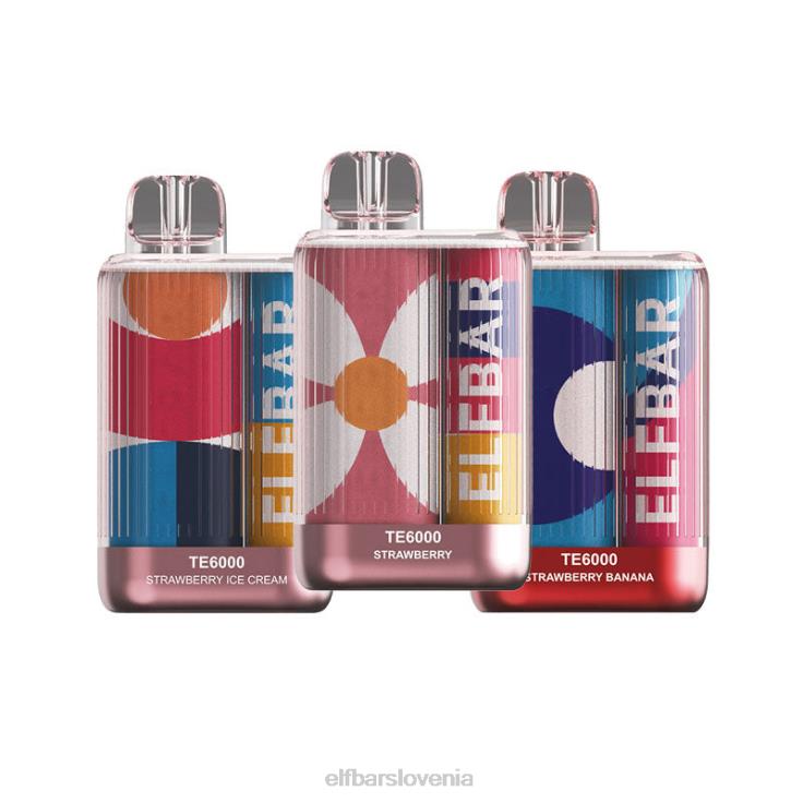 ELFBAR vape te6000 jagodne kombinacije za enkratno uporabo jagodni sladoled 80DD693