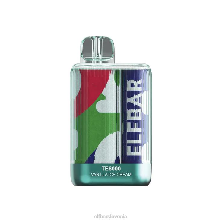 ELFBAR vape te6000 za enkratno uporabo vanilijev sladoled 80DD679