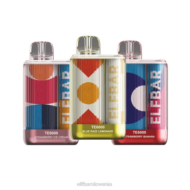 ELFBAR vape te6000 za enkratno uporabo vanilijev sladoled 80DD679