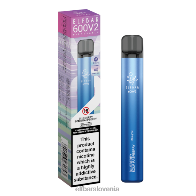 elfbar 600v2 vape za enkratno uporabo - 20 mg 42VJN10 borovnica kisla malina