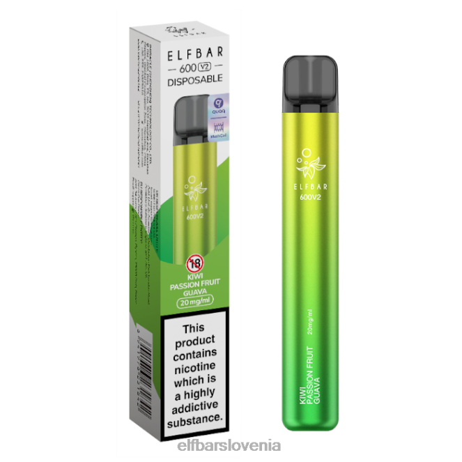 elfbar 600v2 vape za enkratno uporabo - 20 mg 42VJN12 kivi pasijonka guava