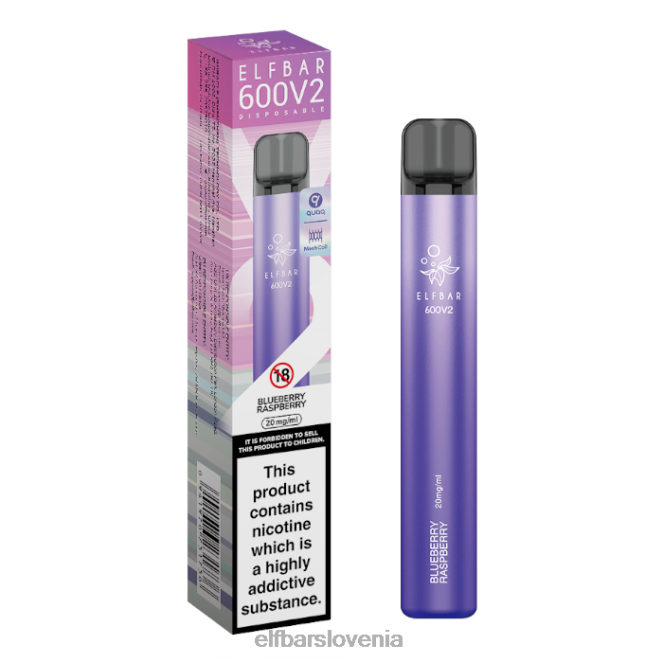 elfbar 600v2 vape za enkratno uporabo - 20 mg 42VJN16 borovnica malina