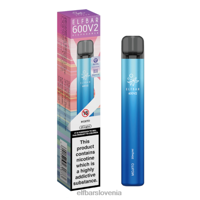 elfbar 600v2 vape za enkratno uporabo - 20 mg 42VJN17 mojito