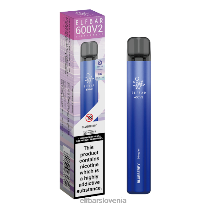 elfbar 600v2 vape za enkratno uporabo - 20 mg 42VJN1 borovnica