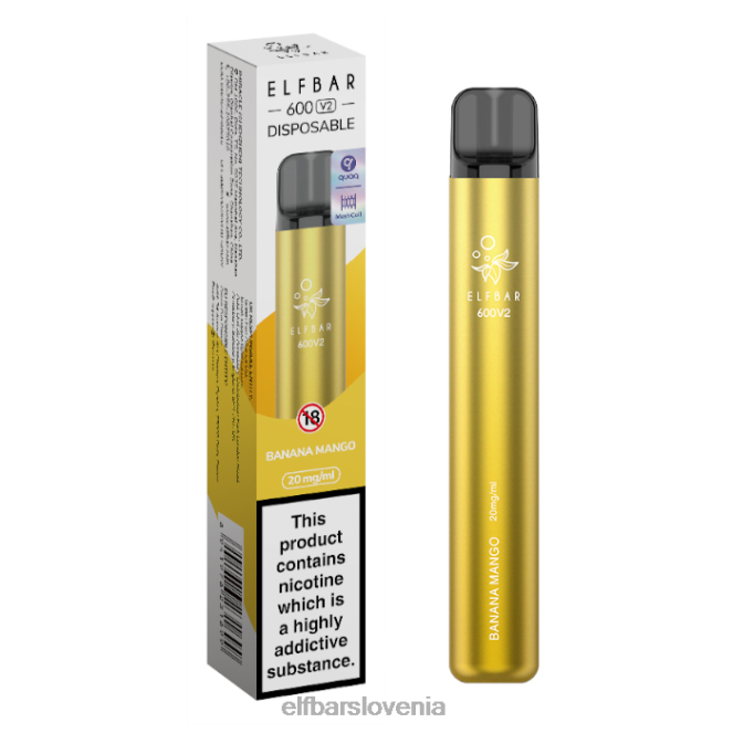 elfbar 600v2 vape za enkratno uporabo - 20 mg 42VJN22 banana mango