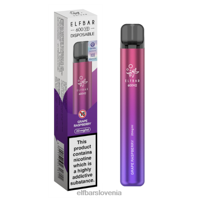 elfbar 600v2 vape za enkratno uporabo - 20 mg 42VJN24 grozdna malina