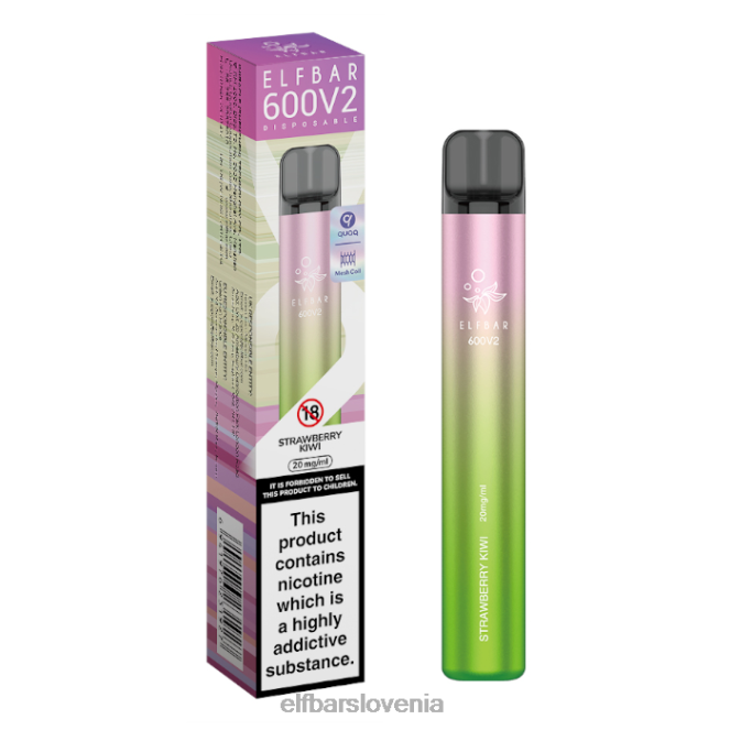 elfbar 600v2 vape za enkratno uporabo - 20 mg 42VJN3 jagodni kivi