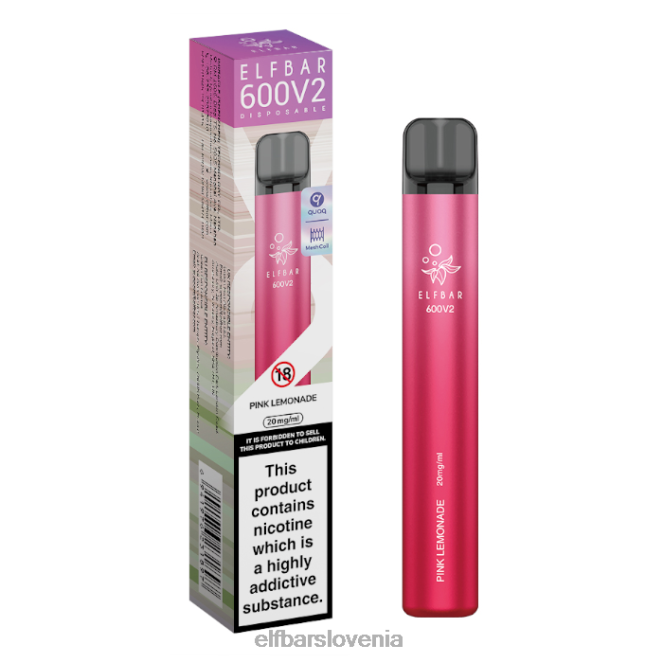 elfbar 600v2 vape za enkratno uporabo - 20 mg 42VJN7 roza limonada