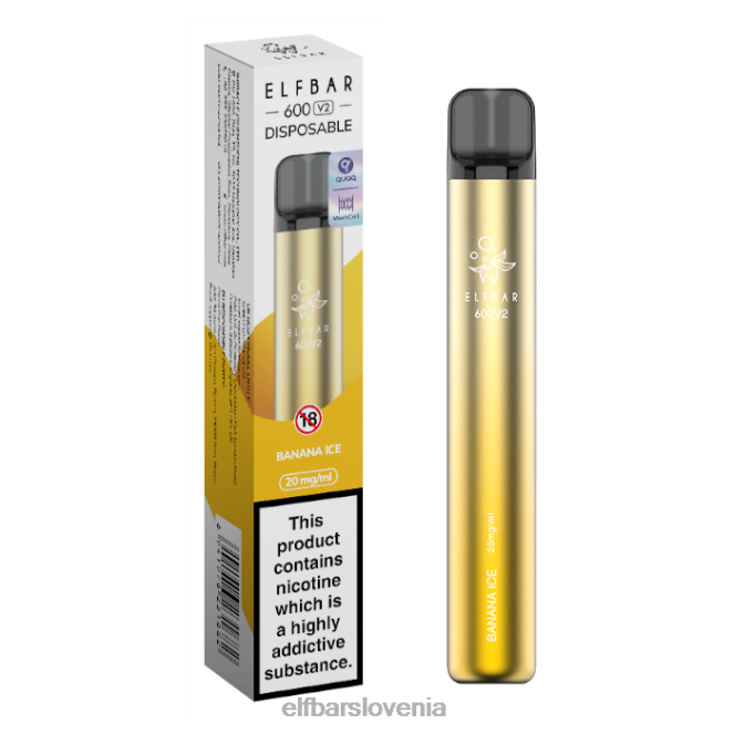elfbar 600v2 vape za enkratno uporabo - 20 mg 42VJN9 bananin led